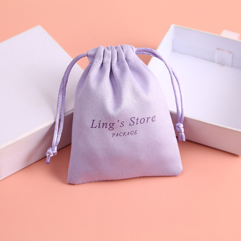 50pcs Personalized Print Velvet Drawstring Bags Flannel Jewelry Packaging Pouches Small Chic Wedding Favor Bags Custom Name 220608
