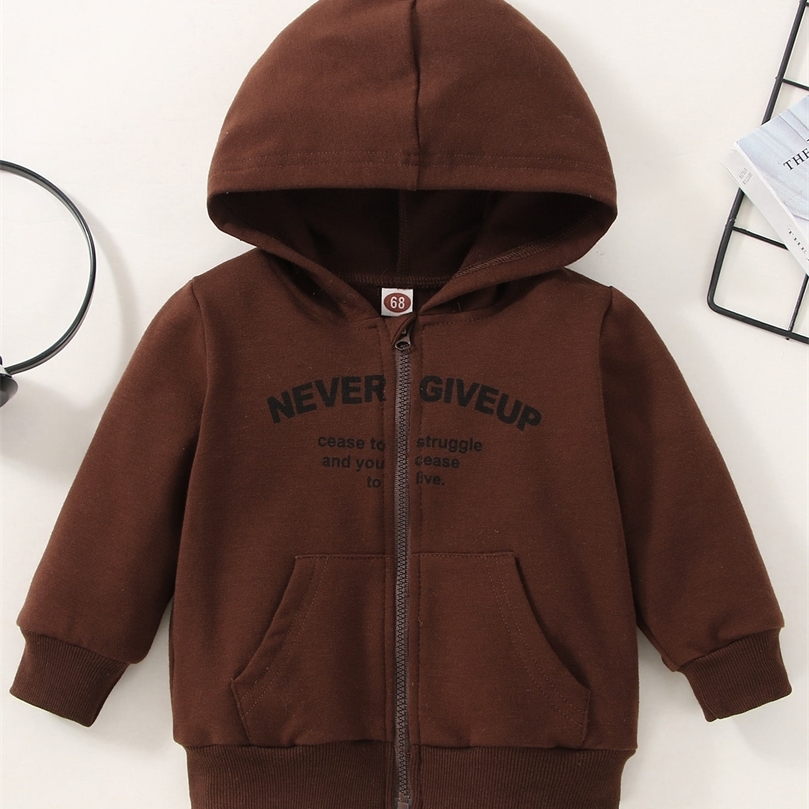 Baby Slogan Graphic Zipper Hoodie SHE