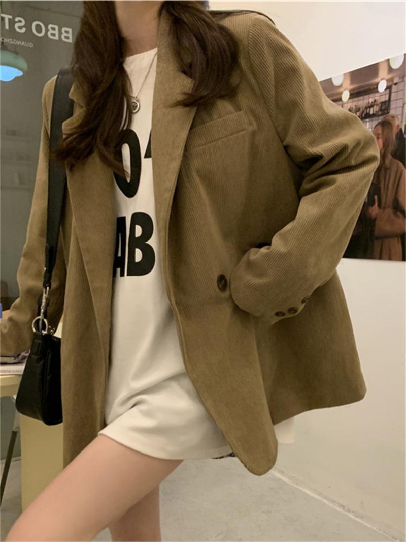 Women's Suits & Blazers HziriP Normcore Corduroy Autumn Women Khaki Stylish Retro Chic 2022 High Street Solid Work Wear OL Office Lady Coats, Beige
Women's Suits & Blazers HziriP Normcore Corduroy Autumn Women Khaki Stylish Retro Chic 2022 High Street Solid Work Wear OL Office Lady Coats, Beige