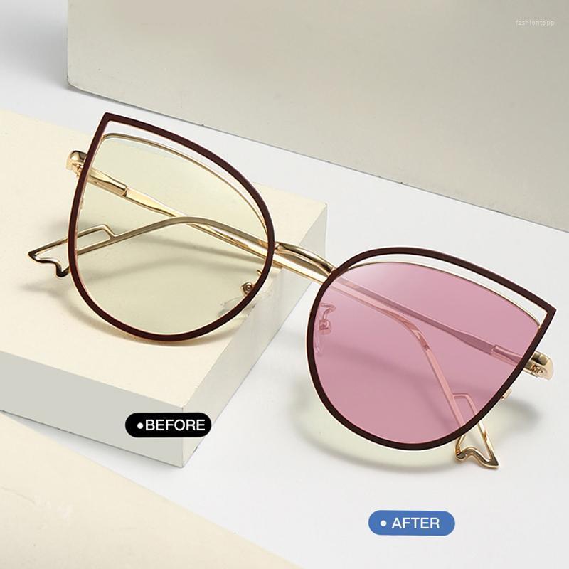 Sunglasses Luxury Fashion Women Discoloration Glasses Retro Classic Cat's Eye Metal Frame Anti Blue Light WholesaleSunglasses
Sunglasses Luxury Fashion Women Discoloration Glasses Retro Classic Cat's Eye Metal Frame Anti Blue Light WholesaleSunglasses