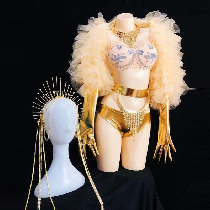 Stage Wear Sexy Rhinestone Bikini Mesh Big Sleeve Gogo Dancewear Nightclub Pole Dance Clothes Festival Outfit Drag Queen Costumes VDB5544Sta, Headwear
Stage Wear Sexy Rhinestone Bikini Mesh Big Sleeve Gogo Dancewear Nightclub Pole Dance Clothes Festival Outfit Drag Queen Costumes VDB5544Sta, Headwear