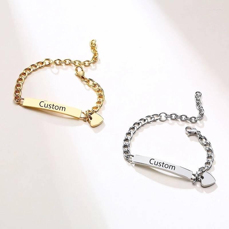 Birthday Gift Heart Solid Stainless Steel Adjustable Baby Toddler Child ID Bracelet Link Chain
