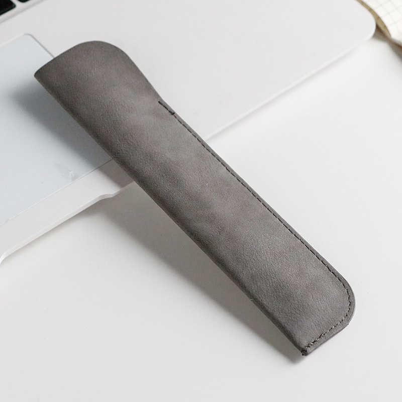 Leather Pu Black Red Pencil Bags Ballpoint Pen Case Single Pens Holder Pouch for Office & School