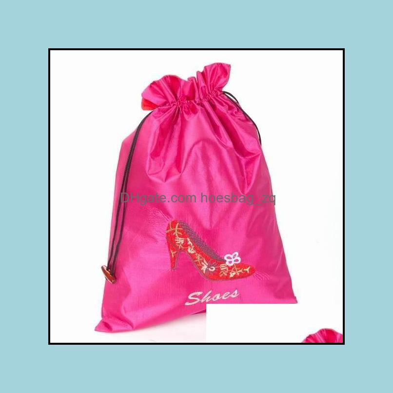 Shoe Parts Accessories Shoes Bunk Embroidered Travel Bags Storage For Women High Quality Reusable Satin Cloth Dstring Case Protective Ers