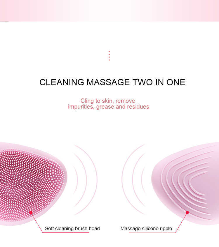 Portable Sonic Electric Face Clean Brush Silicone Skin Cleanser Brushes Massage Tools Facial Pore Cleansing Makeup Residuals Removing Beauty