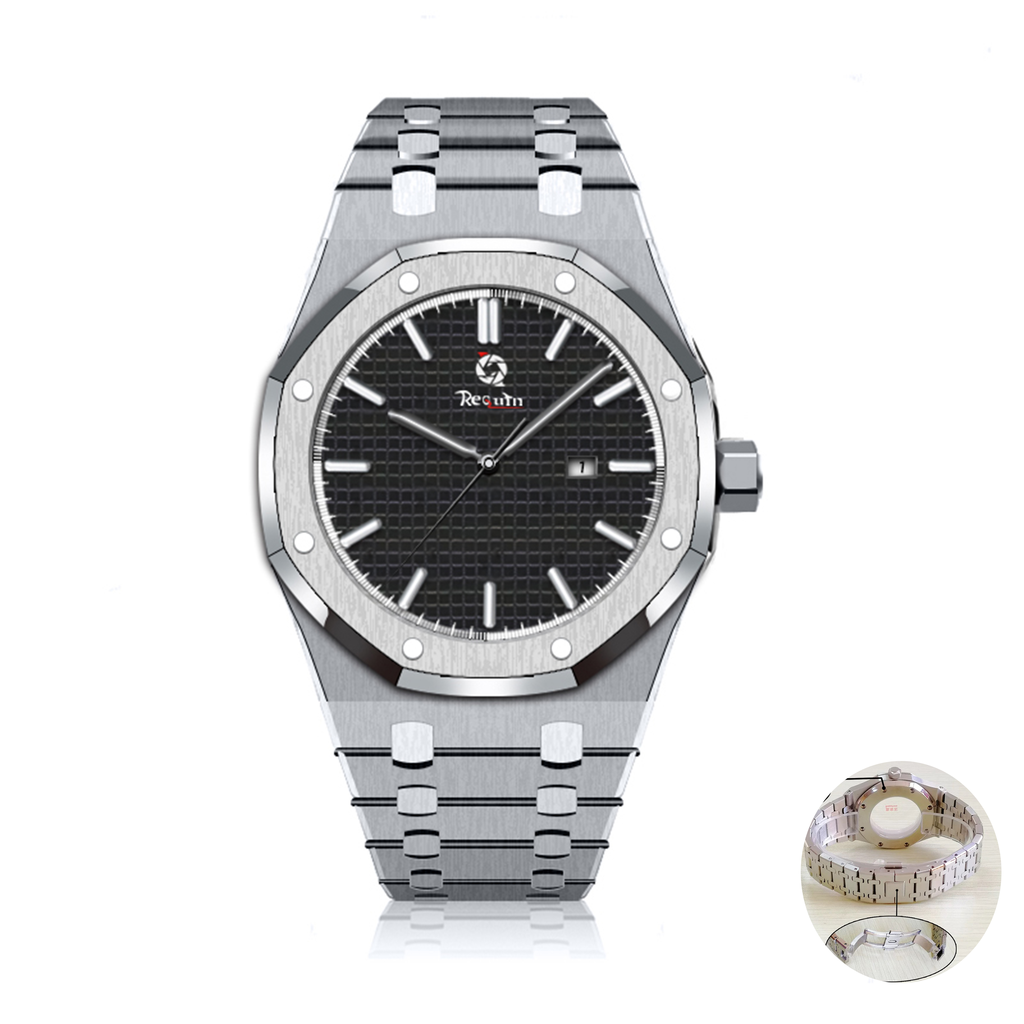 2022 Luxury Men's Automatic Mechanical Watch REQUIN 15400 ST .OO.1220ST.01 Silver Stainless Steel Case Treasure Black Date Dial Foldover Clasp Oak brand
2022 Luxury Men's Automatic Mechanical Watch REQUIN 15400 ST .OO.1220ST.01 Silver Stainless Steel Case Treasure Black Date Dial Foldover Clasp Oak brand