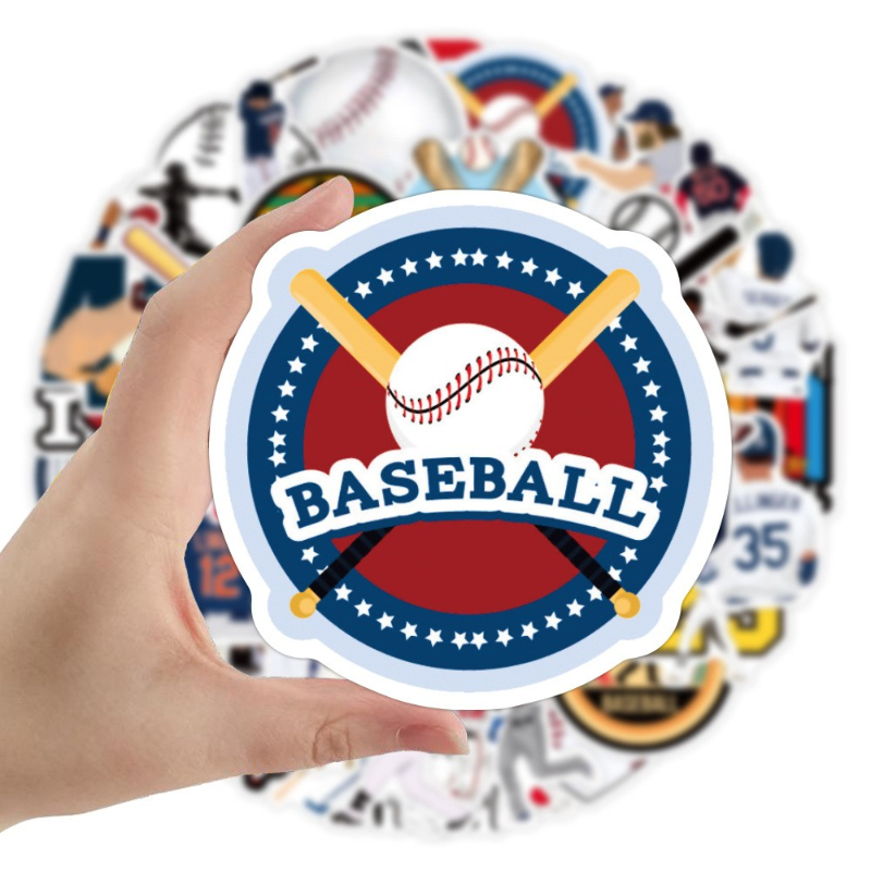 50PCS Baseball sports sticker softball Graffiti Kids Toy Skateboard car Motorcycle Bicycle Sticker Decals Wholesale