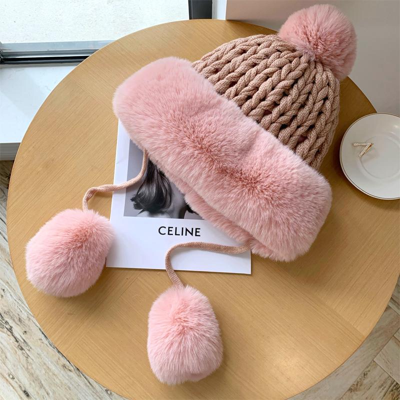 Berets Women's Winter Hat 2022 Mink Knit Bomber Thick Female Fluffy Pompom Outdoor Warm Windproof Earflap Trapper Snow Ski CapsBerets, White
Berets Women's Winter Hat 2022 Mink Knit Bomber Thick Female Fluffy Pompom Outdoor Warm Windproof Earflap Trapper Snow Ski CapsBerets, White