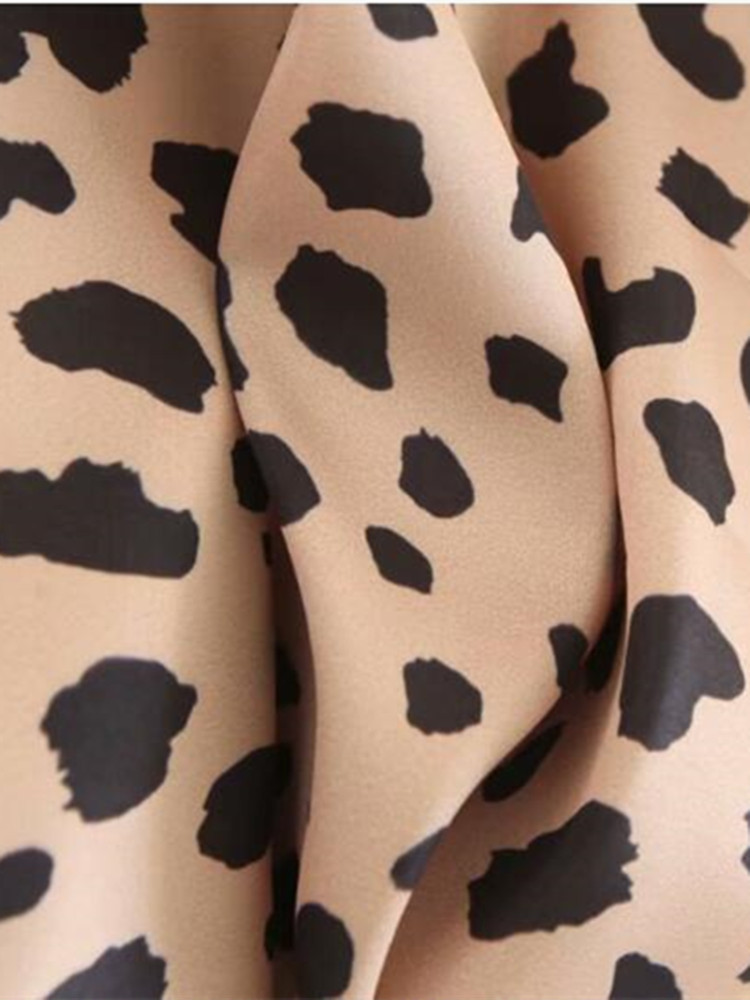 Retro High Waist Leopard Print Satin Skirt like Silk Summer Women Elastic Mid Long Aline Skirts Femme 220701