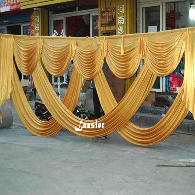 6 meter length wedding backdrop party decoration ice silk fabric drapery gold swag stage background drape curtain backdrop swags, As described
6 meter length wedding backdrop party decoration ice silk fabric drapery gold swag stage background drape curtain backdrop swags, As described