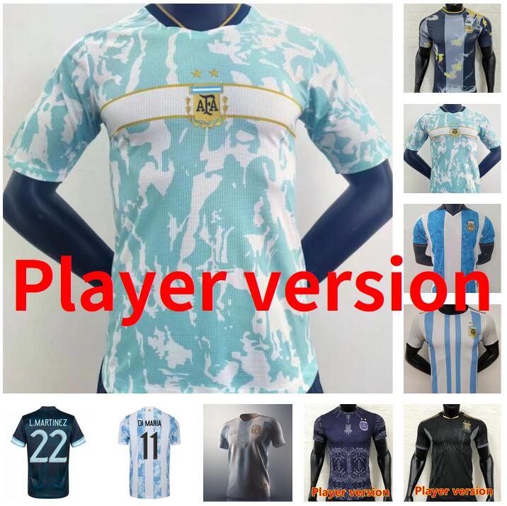 Player Version 2021 2022 2023 Argentina Soccer Jerseys 21 22 23 DI MARIA DYBALA GOMEZ Football Shirt AGUERO LAUTARO DE PAUL MARADONA MONTIEL maillot home camesita