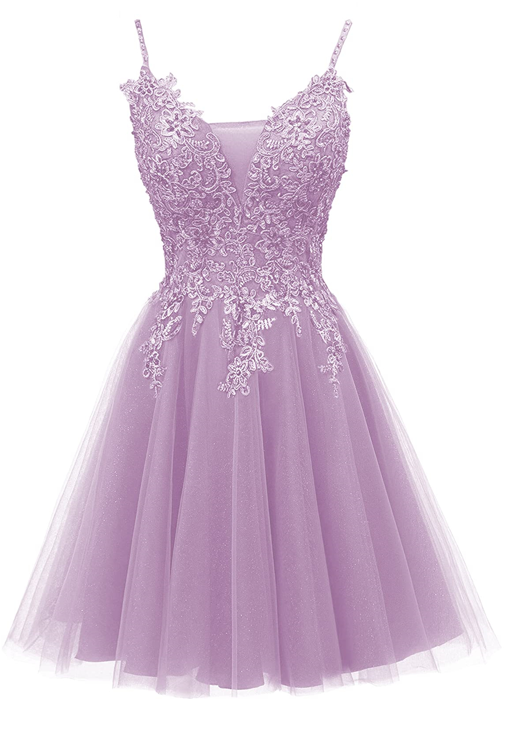 Homecoming Dresses Tulle Spaghetti Straps Lace Short Graudation Cocktail Prom Party Gown A02