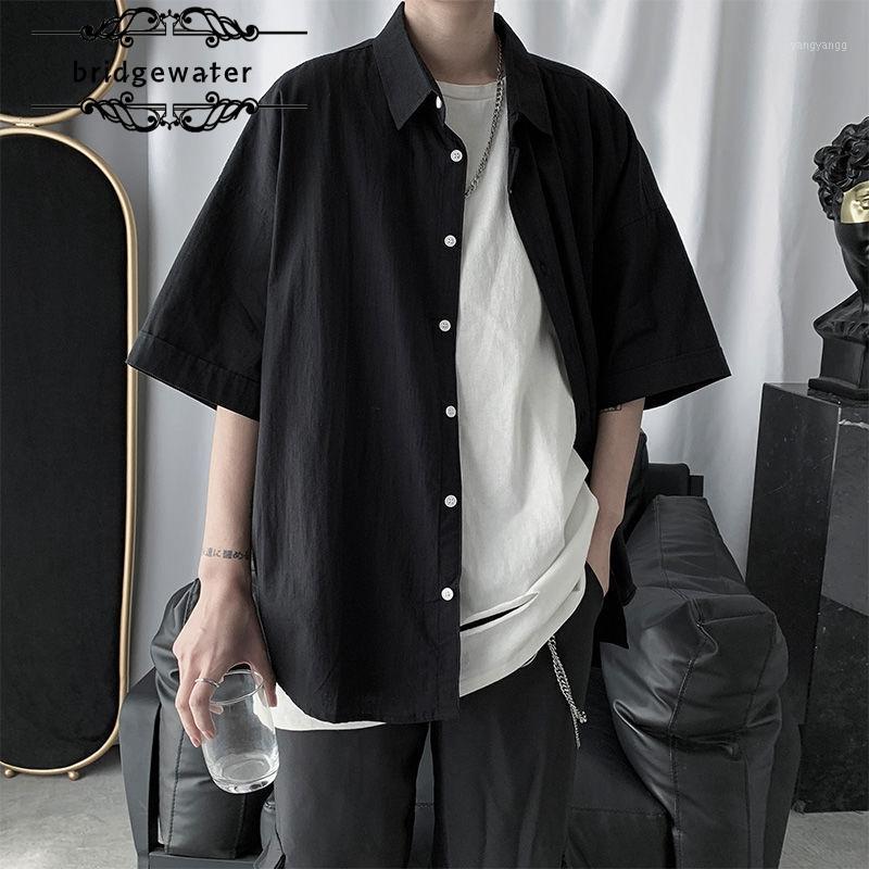 Bridgewater Short-Sleeved Shirts Mens Summer Chic Korean Style Loose Solid Color Handsome Trend Wild Cotton Half-Sleeved Shirt Men' Casual, Black
Bridgewater Short-Sleeved Shirts Mens Summer Chic Korean Style Loose Solid Color Handsome Trend Wild Cotton Half-Sleeved Shirt Men' Casual, Black