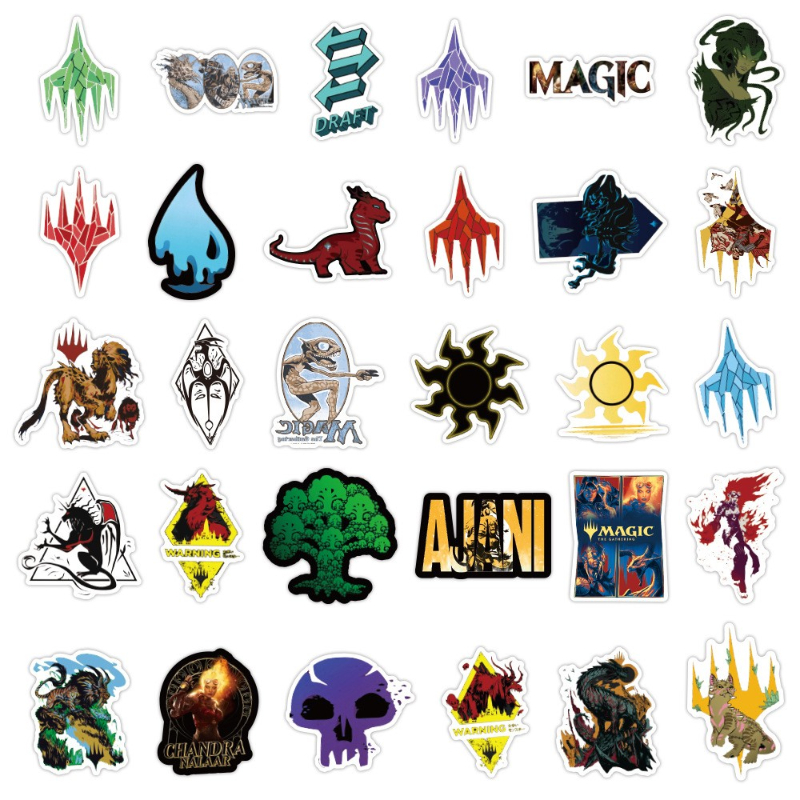 50Pcs/Lot Hot MTG Stickers New Magic the Gathering Game Cartoon Graffiti Sticker Trunk Guitar Water Cup Car Sticker Waterproof Stickers