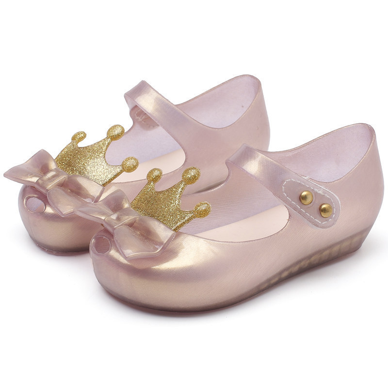 Mini Mlsa Classic Crown Beach Sandals Summer Cute Cartoon Jelly Shoe Girl Non-slip Kids Toddler Shoes for Kids Girls 220425