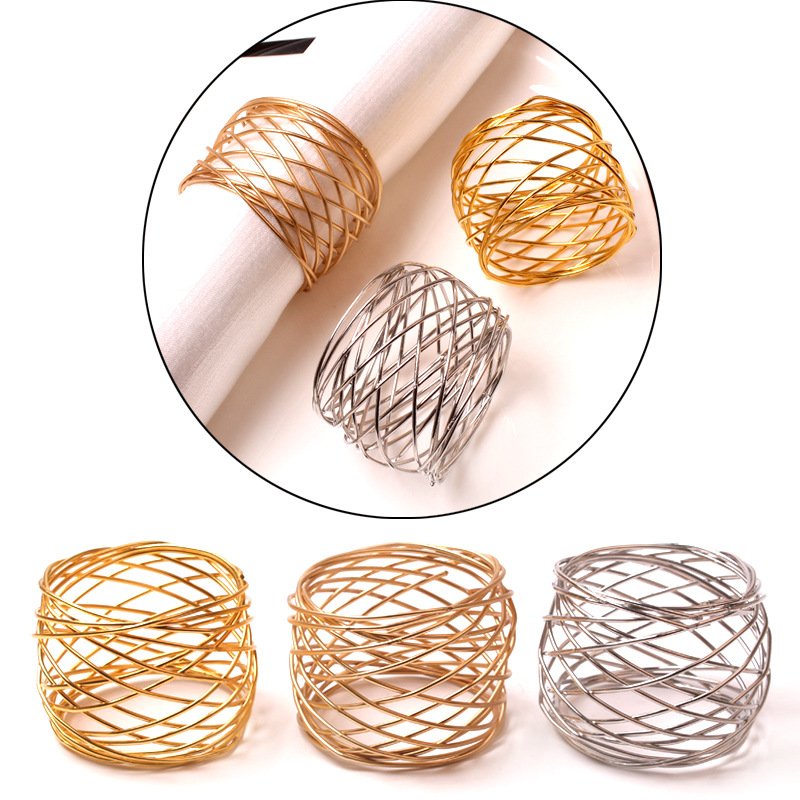Gold Weave Napkin Rings Serviette Buckle Silver Round Holder Wedding Hotel Table Dinner D40326
Gold Weave Napkin Rings Serviette Buckle Silver Round Holder Wedding Hotel Table Dinner D40326