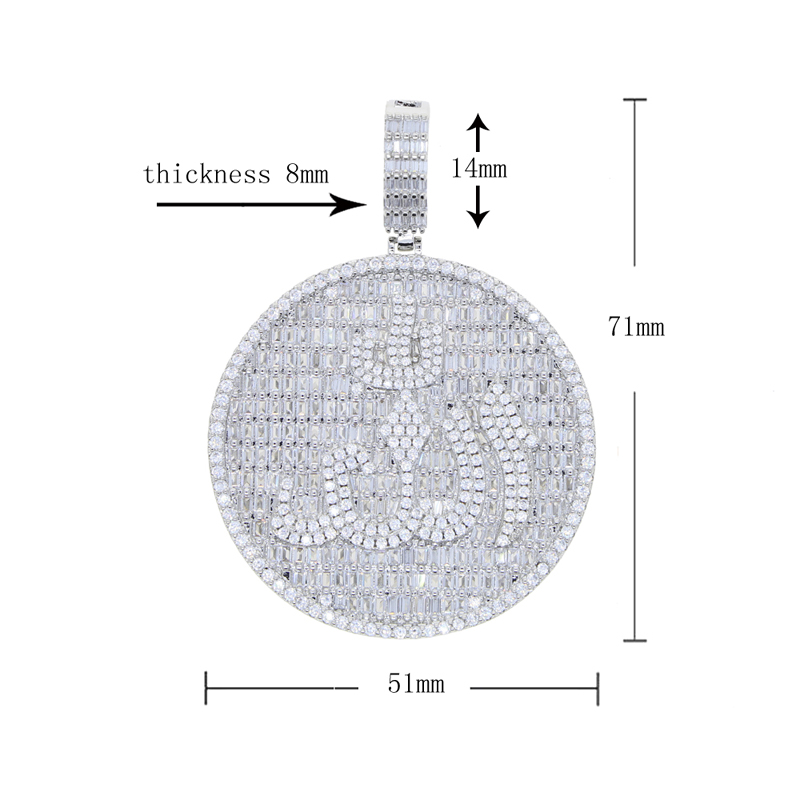 Iced bling Big Round Allah pendant paved full cz stone for women men hip hop cuban chain tennis chain necklace jewelry drop ship
