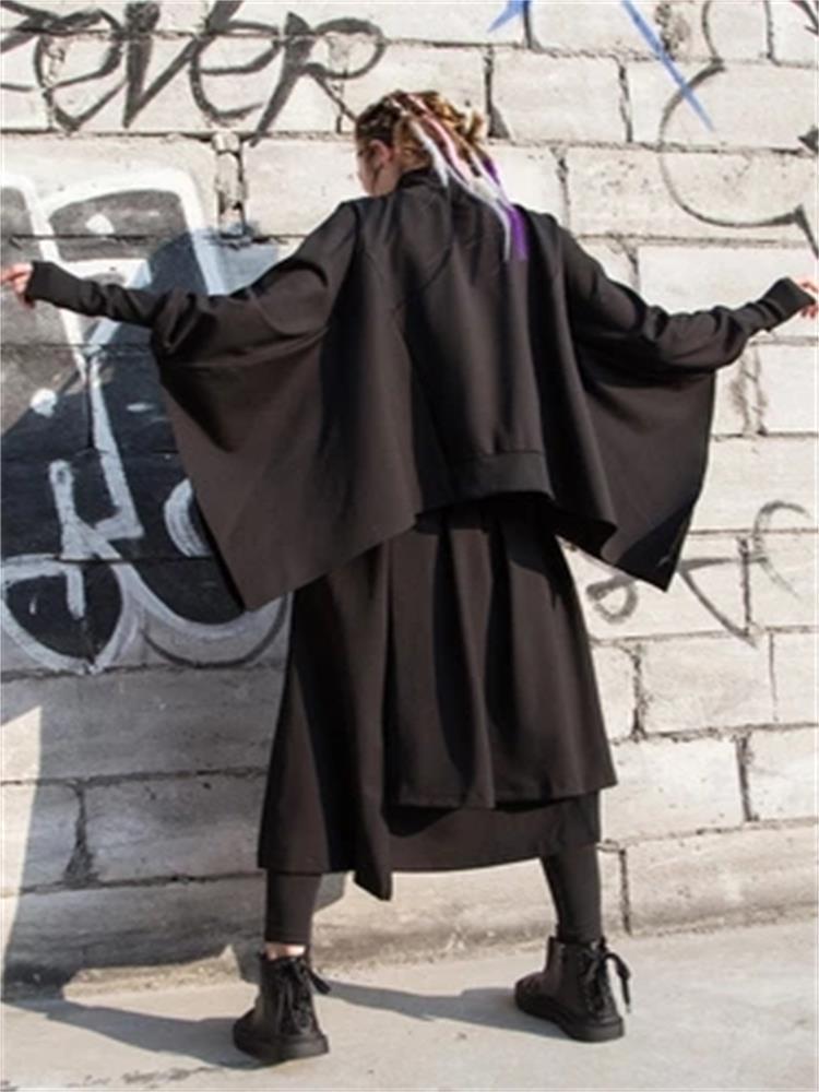 European station Spring and autumn fashion suit women loose longsleeved Turtleneck pleated skirt twopiece suit 220817