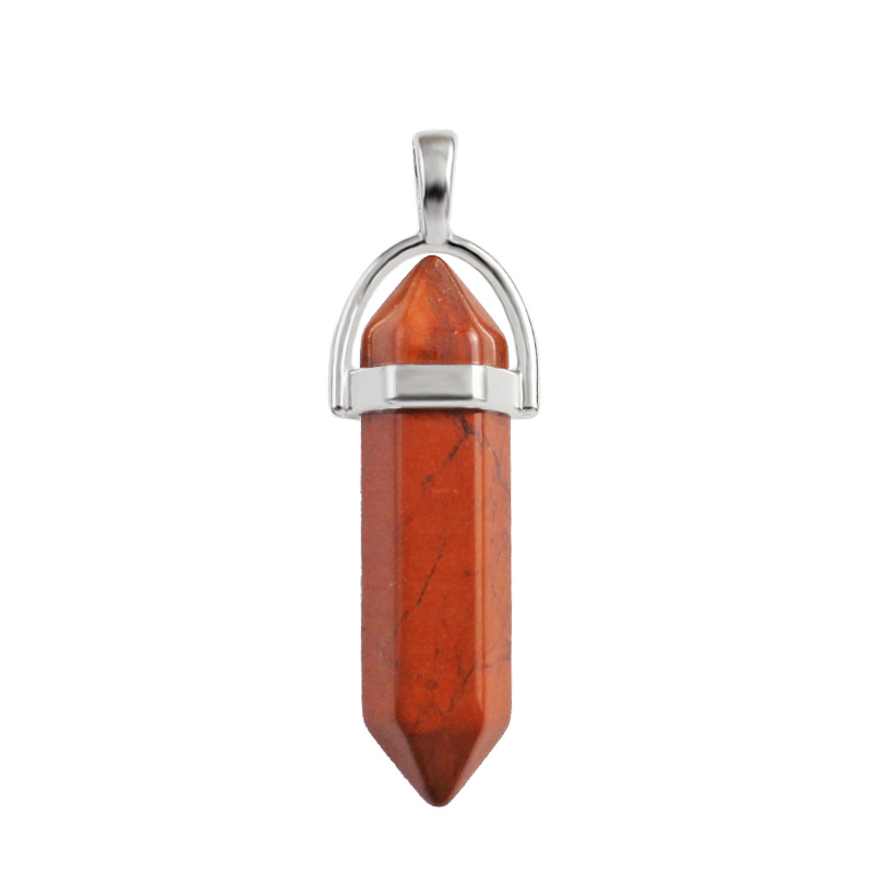 Hexagonal Pointed Pendant Chakra Tiger Eye Stone for Necklace Making