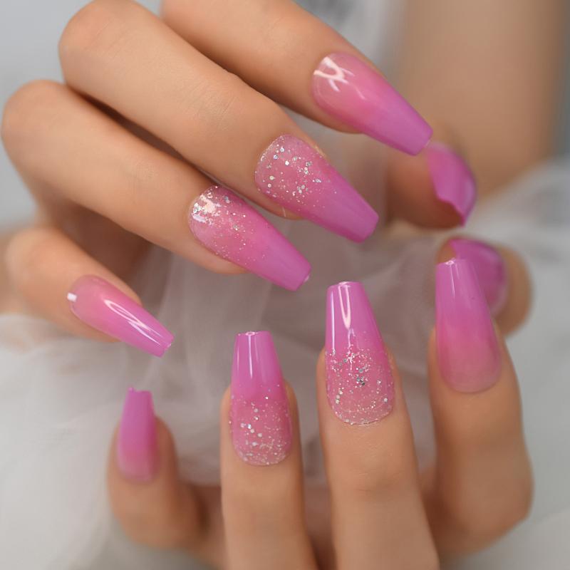 False Nails Press On Medium Length Violet Glitter Coffin Ballerina Fake Set Full Cover Gel Nail Art Women Valse NagelsFalse, L5891
False Nails Press On Medium Length Violet Glitter Coffin Ballerina Fake Set Full Cover Gel Nail Art Women Valse NagelsFalse, L5891