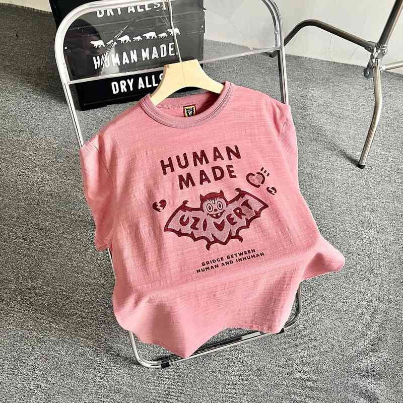 Human Ceiling Made Uzi Vert Bat Slub Cotton Men's and Women's Loose T-shirt Couple Round Neck Short Sleeve