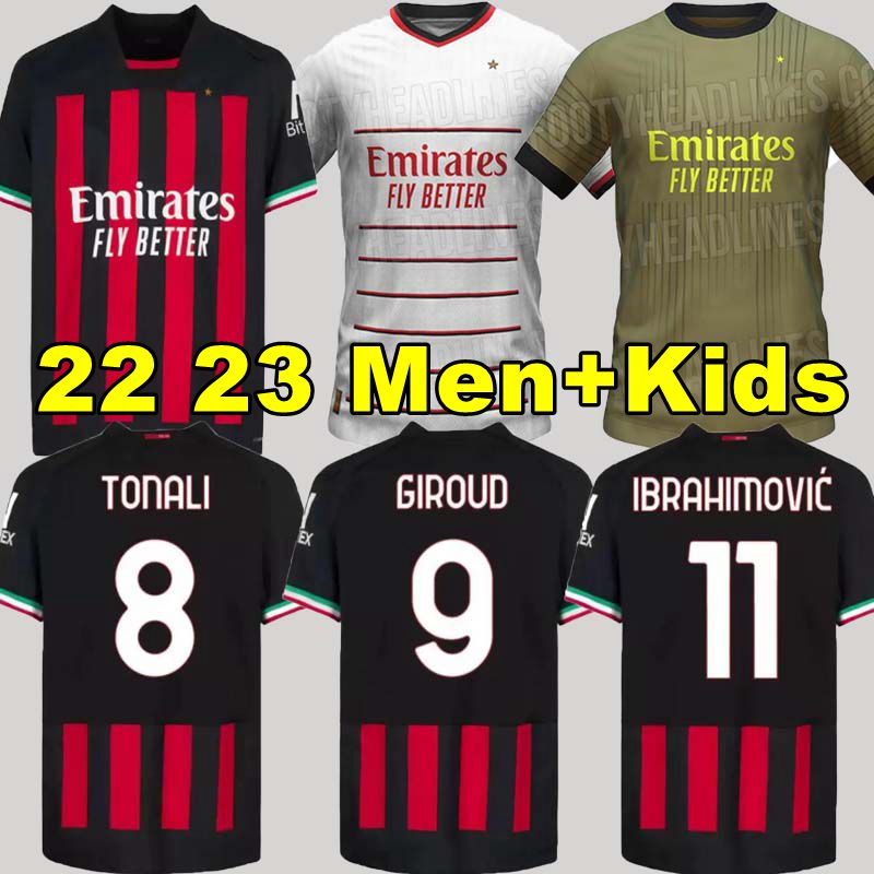 GIROUD 21 22 23 Soccer jerseys TOMORI IBRAHIMOVIC R.LEAO LAZETIC Fourth kit 2021 2022 2023 TONALI A.REBIC Kessie theo brahim Men kids sets Ac Milans Top football shirt, 22 23 third +ucl
GIROUD 21 22 23 Soccer jerseys TOMORI IBRAHIMOVIC R.LEAO LAZETIC Fourth kit 2021 2022 2023 TONALI A.REBIC Kessie theo brahim Men kids sets Ac Milans Top football shirt, 22 23 third +ucl