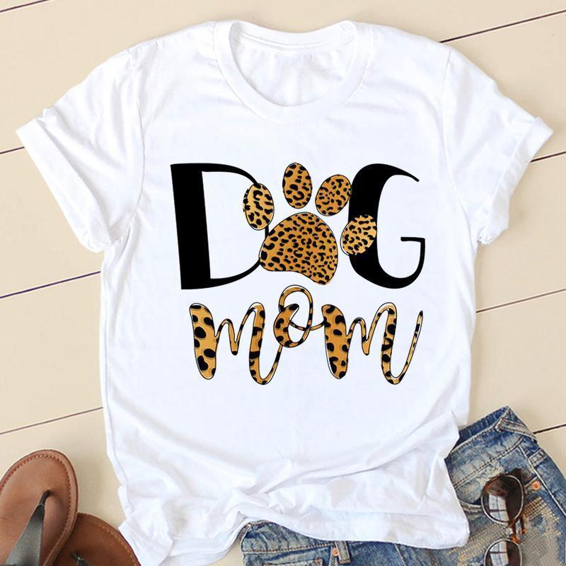 Women Star Dog Paw Funny Tshirts Lady Fashion Clothing Short Sleeve Cartoon Clothes Spring Summer Female Tee Graphic Tshirt 220527