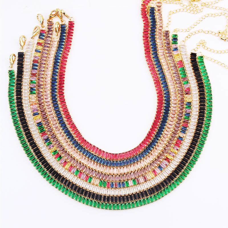 Pendant Necklaces Mix Style Colorful CZ Tennis Chain Necklace Rainbow Cubic Zircon Gold Choker Crystal For Women Collares Para MujerPendant
Pendant Necklaces Mix Style Colorful CZ Tennis Chain Necklace Rainbow Cubic Zircon Gold Choker Crystal For Women Collares Para MujerPendant