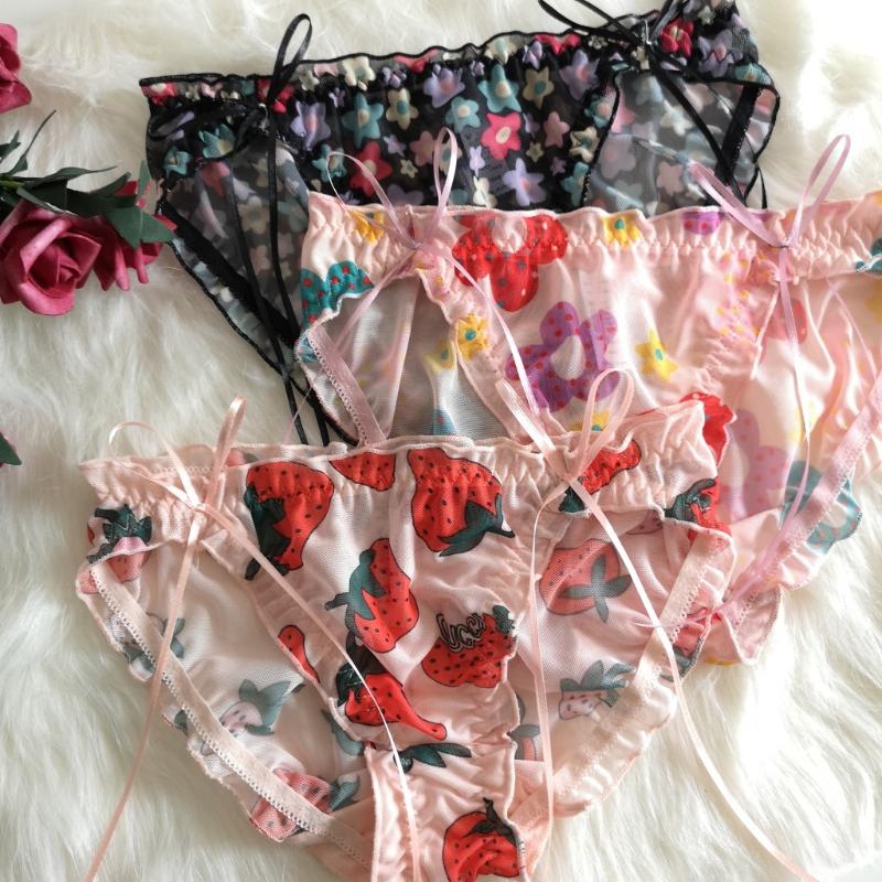 Women's Panties Japanese Style Lace Briefs Female Printing Strawberry Avocado Green Cherry Blossom Sunflower Bow Cute Student TranslucentWom
Women's Panties Japanese Style Lace Briefs Female Printing Strawberry Avocado Green Cherry Blossom Sunflower Bow Cute Student TranslucentWom