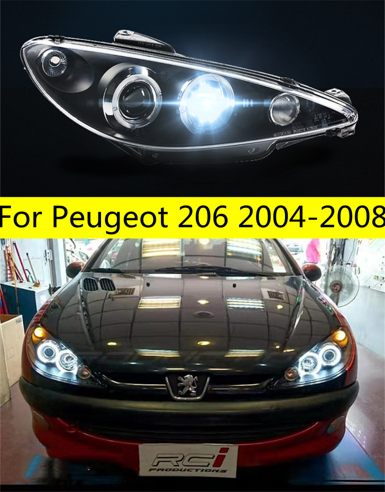High Beam Headlights for Peugeot 206 2004-2008 LED Dynamic Turn Signal Lights Fog Daytime Running Headlamp