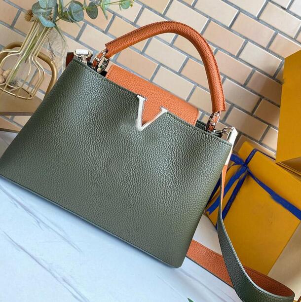 Women Handbag Shoulder Crossbody Bags Grained Genuine Leather Colorblock Tote Bag Removable Wide Strap Classic Brand Letter High Quality Capucine Handbags, 05
Women Handbag Shoulder Crossbody Bags Grained Genuine Leather Colorblock Tote Bag Removable Wide Strap Classic Brand Letter High Quality Capucine Handbags, 05