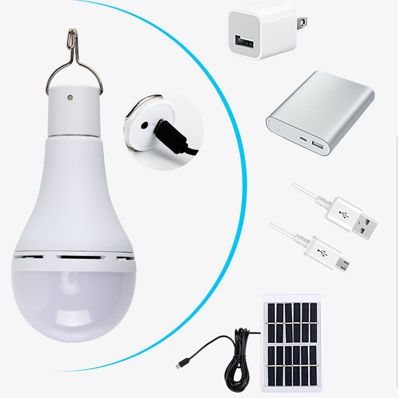 Solar Light Bulb Outdoor Waterproof With Hook Solar Lamp Garden Courtyard Emergency Energy Saving Lamp Bulbs