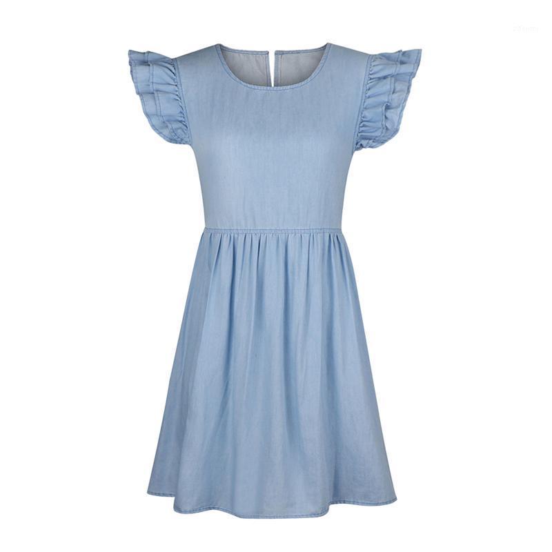 Casual Dresses Vintage Elegant Dress Women Faux Denim Jean Skinny Body O Neck Ruff Sleeveless Party Mini Summer Sundress, Blue
Casual Dresses Vintage Elegant Dress Women Faux Denim Jean Skinny Body O Neck Ruff Sleeveless Party Mini Summer Sundress, Blue