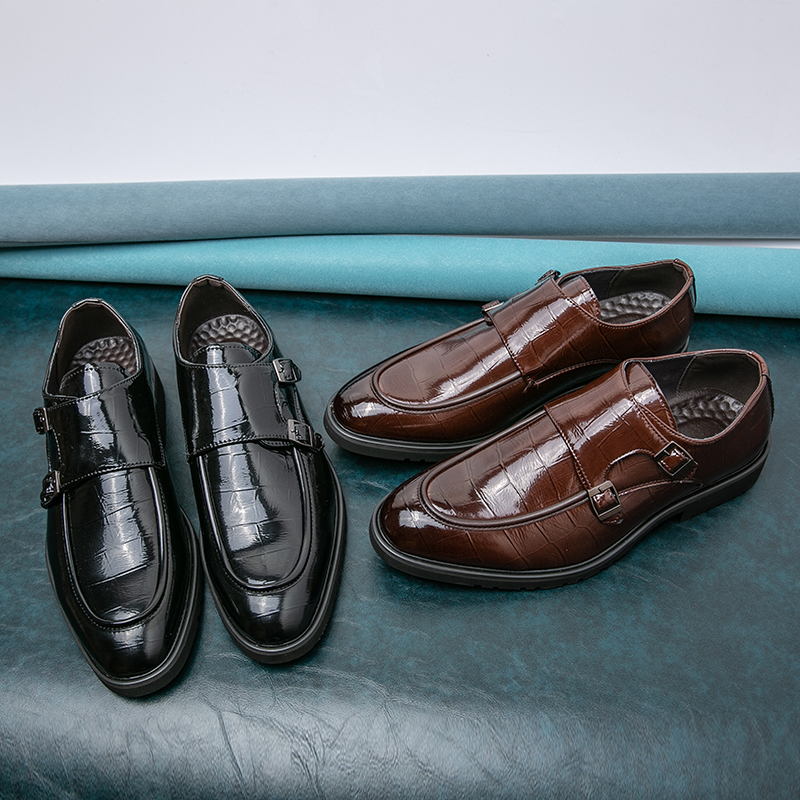 Monk Shoes Men Shoes PU Solid Color Casual Fashion Crocodile Pattern Daily Occupation Simple Classic Metal Buckle Pointed Loafer DH887, Clear
Monk Shoes Men Shoes PU Solid Color Casual Fashion Crocodile Pattern Daily Occupation Simple Classic Metal Buckle Pointed Loafer DH887, Clear