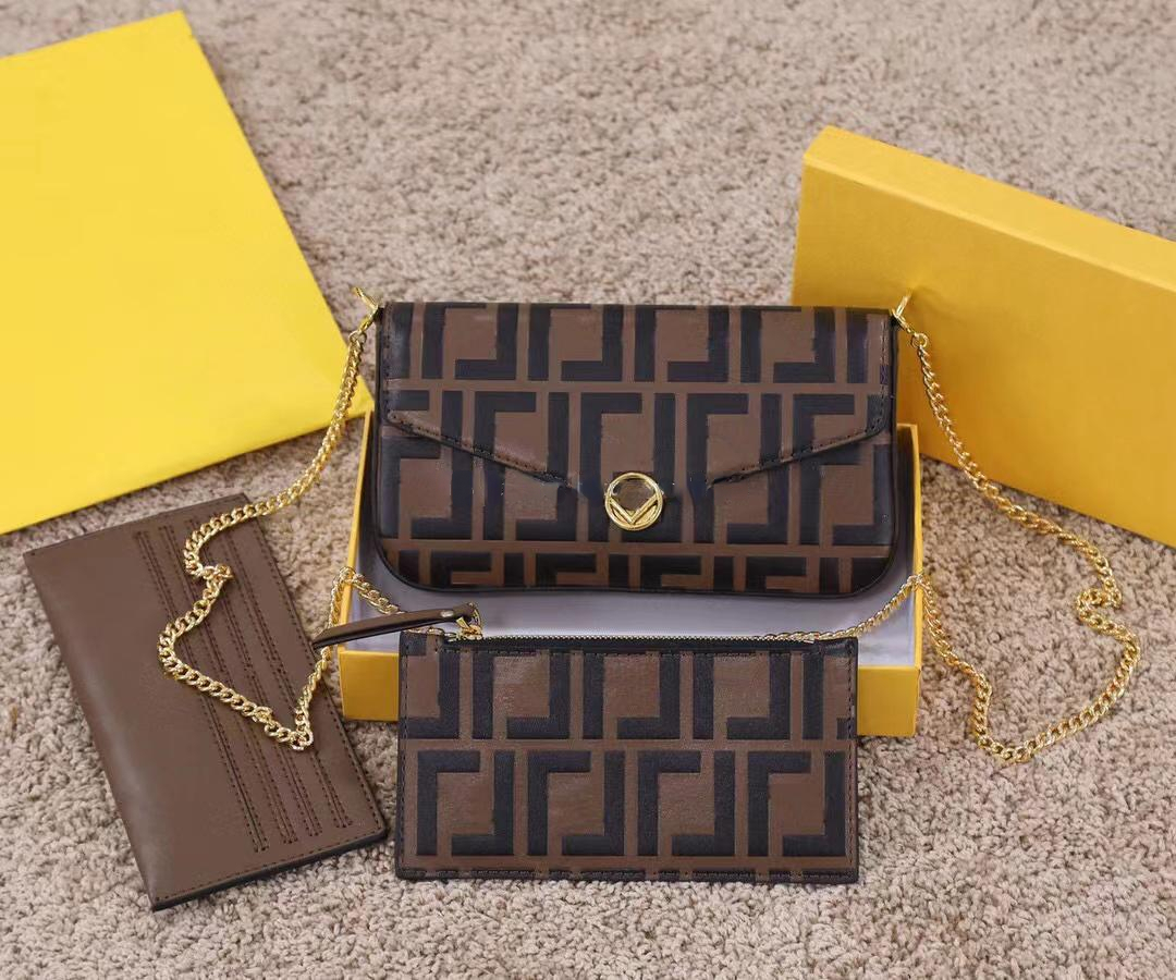Famous Brand Designer Chain Shoulder Bag Real Leather Embossed 3-piece set Wallet Purses Crossbody Messenger Phone Money Bag 2301, Black1
Famous Brand Designer Chain Shoulder Bag Real Leather Embossed 3-piece set Wallet Purses Crossbody Messenger Phone Money Bag 2301, Black1
