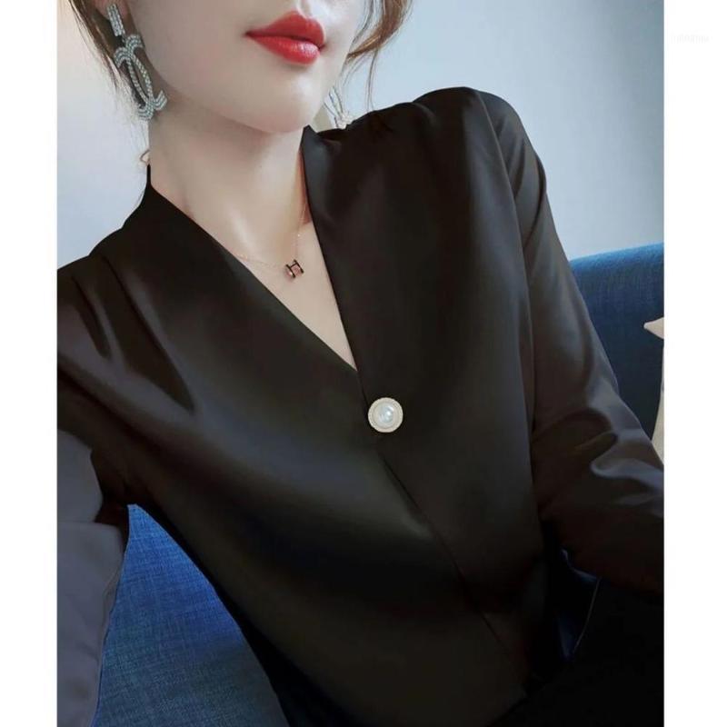 Women's Spring Autumn Style Blouse Shirt Long Sleeve Solid Color V-Neck Button Korean Slim Tops SP982 Blouses & Shirts, Black
Women's Spring Autumn Style Blouse Shirt Long Sleeve Solid Color V-Neck Button Korean Slim Tops SP982 Blouses & Shirts, Black