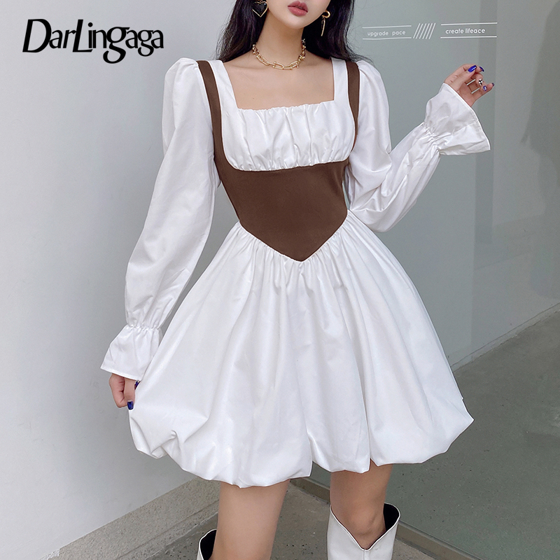 Darlingaga Casual Square Neck Corset Patchwork White Pleated Dress Autumn Korean Fashion Ruched Party Dresses Women Puff Sleeve, White dress
Darlingaga Casual Square Neck Corset Patchwork White Pleated Dress Autumn Korean Fashion Ruched Party Dresses Women Puff Sleeve, White dress