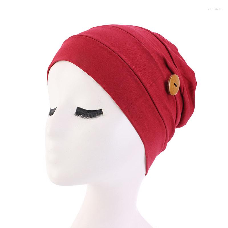 Hair Clips & Barrettes Cap Cotton Hat Button Wearing Mask Ear Protection Caps Turban Women Ladies Headwear Jewelry