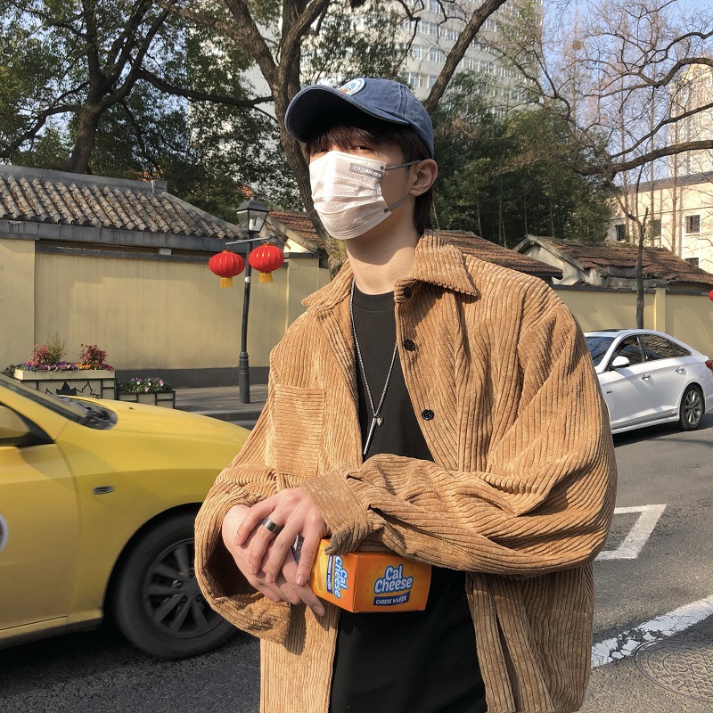 EBAIHUI Corduroy Men Shirts Solid Turn-down Collar Vintage Single-breasted Coat Spring Autumn Korean Style Casual Loose Blouse, Brown
EBAIHUI Corduroy Men Shirts Solid Turn-down Collar Vintage Single-breasted Coat Spring Autumn Korean Style Casual Loose Blouse, Brown