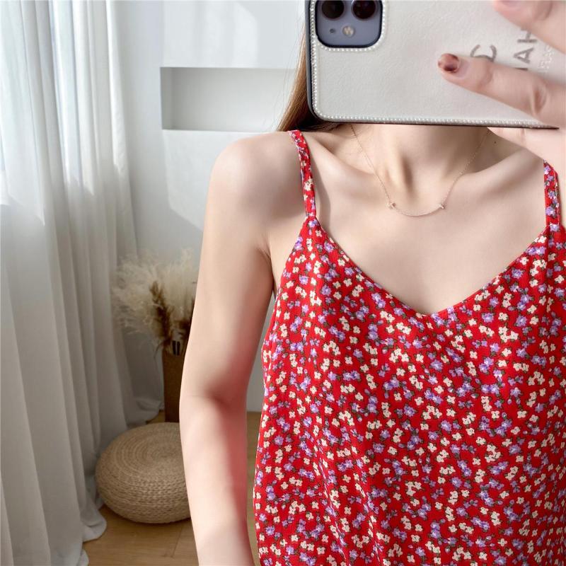 Women' Tanks & Camis -XL Women V-neck Printed Chiffon Tops Female Sleeveless Summer Small Flowers Loose Simple Base Tees TopsWomen, Black
Women' Tanks & Camis -XL Women V-neck Printed Chiffon Tops Female Sleeveless Summer Small Flowers Loose Simple Base Tees TopsWomen, Black
