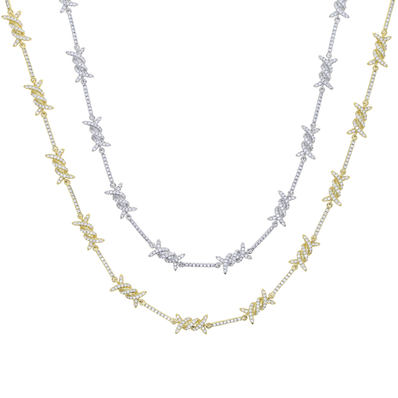 New Arrived Cz Tennis Chain Necklace with Gold Silver Plated Twist Charm Pendant Necklaces Jewelry Wholesale for Women Men Gift
New Arrived Cz Tennis Chain Necklace with Gold Silver Plated Twist Charm Pendant Necklaces Jewelry Wholesale for Women Men Gift