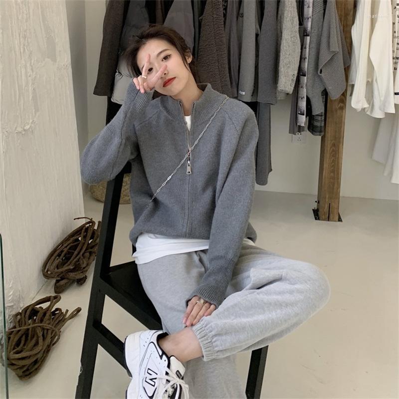 Women's Knits & Tees Short Zipper Sweater Cardigan Women's Spring Korean Version Loose Casual Long-sleeved Knitted Age-reducing Outer Ja, White 
Women's Knits & Tees Short Zipper Sweater Cardigan Women's Spring Korean Version Loose Casual Long-sleeved Knitted Age-reducing Outer Ja, White