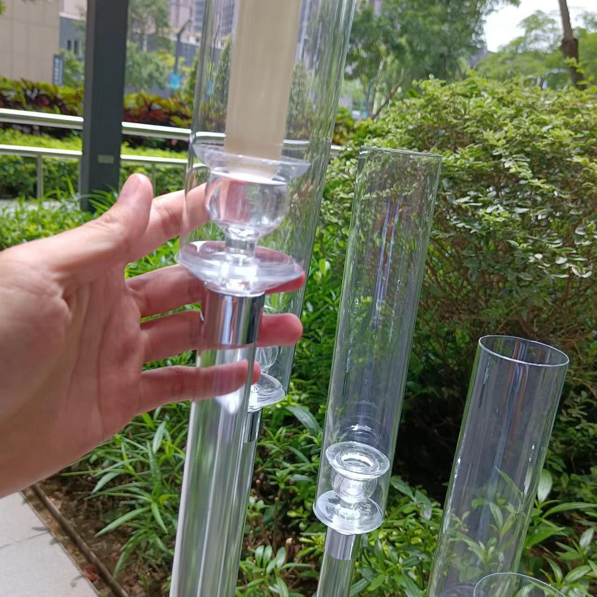 decoration Acrylic Candlestick 7 Heads All Clear Candle Holders Wedding Candelabra Table Centerpieces Flower Stand Holder Candelabrum imake098 H260310