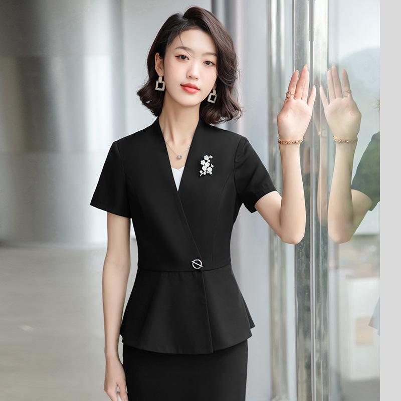 Two Piece Dress Summer Suit For Women 2 Pieces Set Formal Short Sleeve Slim Blazer And Skirt Office Ladies Beautician El Reception Work Wear
Two Piece Dress Summer Suit For Women 2 Pieces Set Formal Short Sleeve Slim Blazer And Skirt Office Ladies Beautician El Reception Work Wear