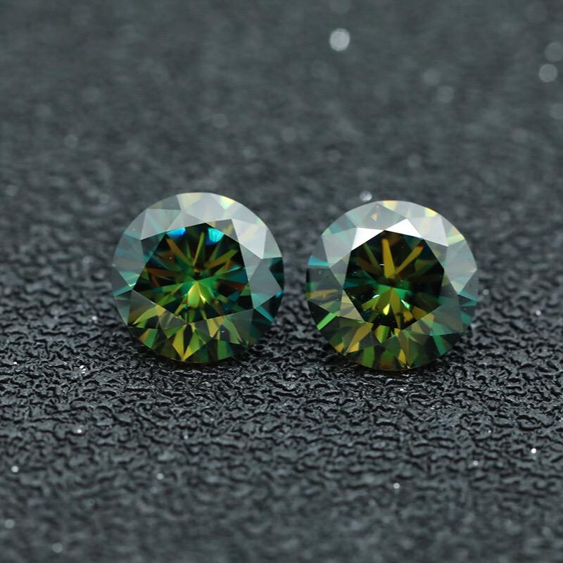 

Loose Diamonds Carat D Color VVS Round Yellow Green Moissanite Stone For Diy Jewelry 100% Pass Diamond Pen Test Gra MoissaniteLoose