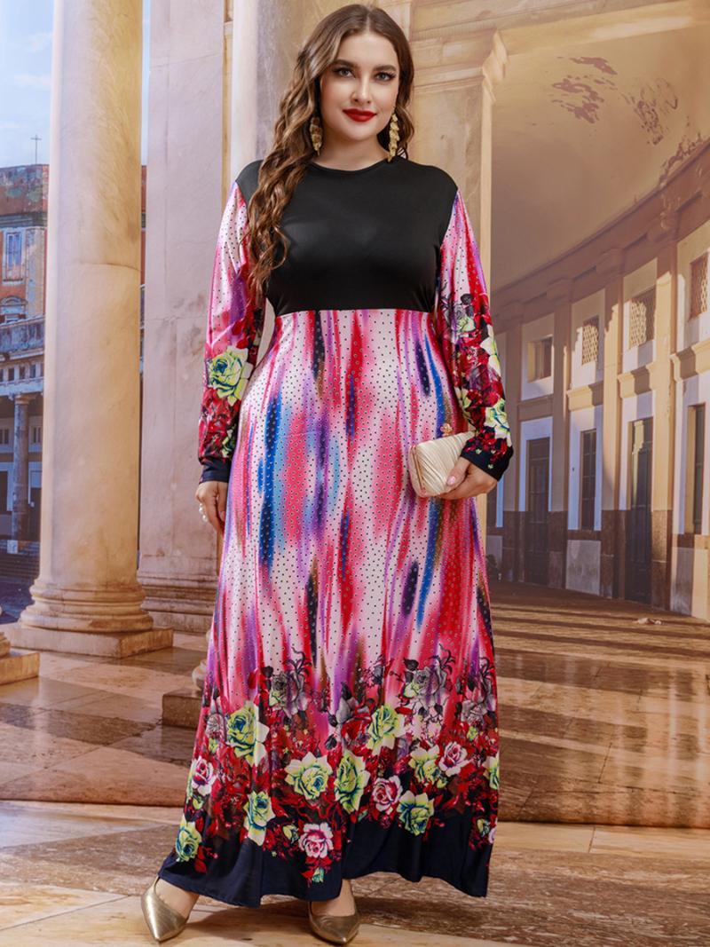 Plus Size Dresses Maxi For Women Spring Autumn Long Sleeve Floral Print Patchwork Casual Dress High Waist, Fuchsia
Plus Size Dresses Maxi For Women Spring Autumn Long Sleeve Floral Print Patchwork Casual Dress High Waist, Fuchsia