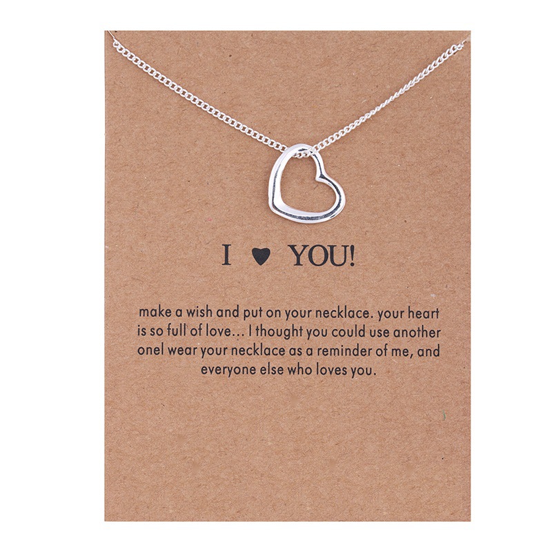 Dogeared Necklace With Gift card I Love You Heart Pendant For women Gold Color Link Fashion Jewelry Gift