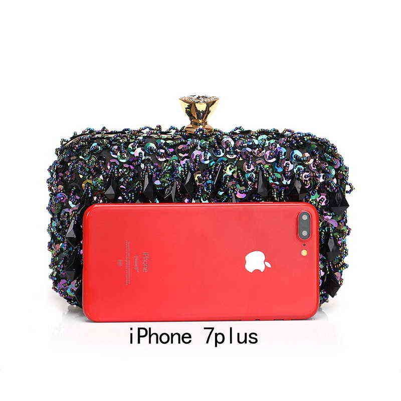 Evening Bags Tassel Women Diamonds Beaded Wedding Chain Shoulder Clutches Plastic Embroidery Party Dinner Purse 220516