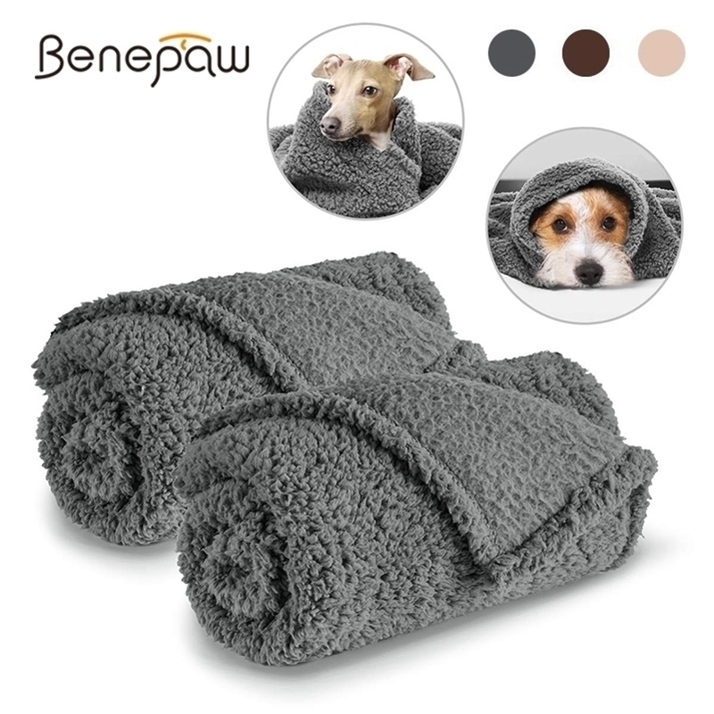 Benepaw Soft Cozy Fleece Pet Dog Warm Fluffy Plush Puppy Cat Blanket For Small Medium Large Dogs hine Washable 201124