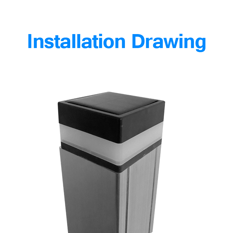 2.5x2.5 LED Solar Garden Lights Outdoor Waterproof Fence Pillar Lamps For Wrought Iron Fencing Front Yard and Backyards Gate Landscaping Residential C